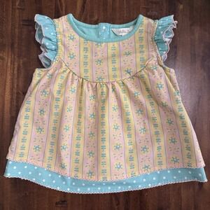 Matilda Jane Size 2 Enchanted Garden Mix-and-Mingle Printed Tunic Top